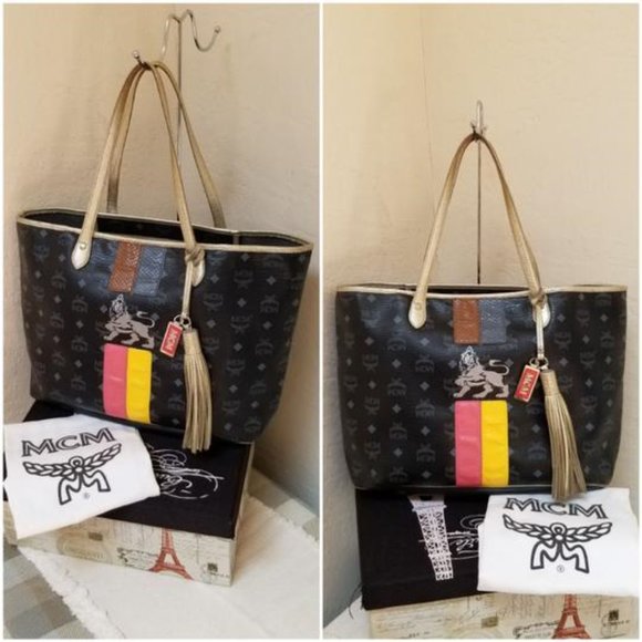 MCM With Dust Shopper Style Black Tote - Picture 2 of 8